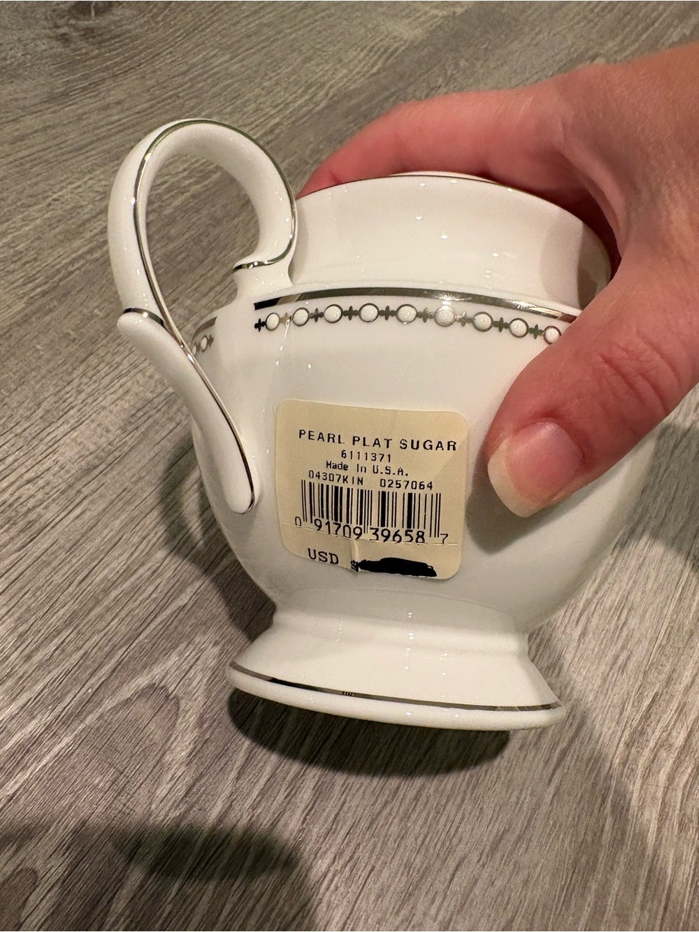 Lenox China Pearl Platinum Sugar Bowl Never Used - Picture 2 of 2